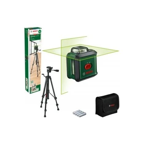 Bosch livella laserde linee trasversali UniversalLevel 360 con treppiede (linee laser de verticale + orizzontale, incl. 360° per l'allineamento in tutta la stanza, in scatola de cartone) (1/5)
