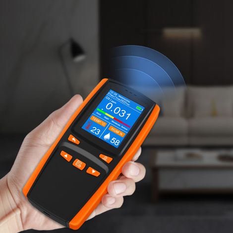 Détecteur d'ozone portable, kit d'outils comprenant un détecteur portable avec mesure de la température et de l'humidité.