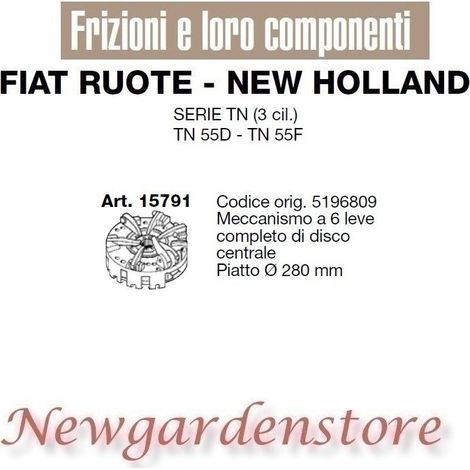 Embrague de 6 palancas serie de tractores TN 55 D F FIAT NEW HOLLAND 15791 280mm 5196809