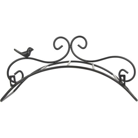 Support mural pour tuyau d'arrosage noir, style antique multifonctionnel avec support en forme d'oiseau pour rangement de tuyau
