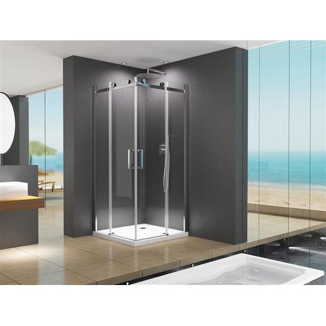 Glaszentrum Hagen - 80x80x195 cm - Artemis Duschkabine Dusche Duschabtrennung - 8mm - ESG Glas mit Duschwanne (1/5)