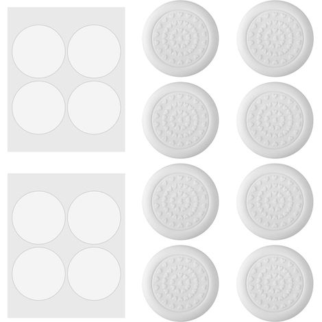 8 pièces housse de pied de chaise Table en Silicone et coussin de pied de chaise bâton Table coussin de jambe muet résistant à l'usure coussin de Protection antidérapant (Rond et blanc 4cm) (1/5)