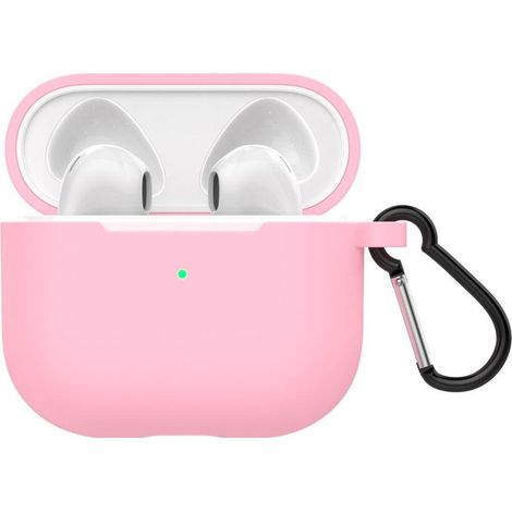 Silikonhülle kompatibel mit AirPods 3 (2021), vollständig stoßfeste Schutzhülle für kabellose Ohrhörer, mit Karabinerhaken. (1/5)