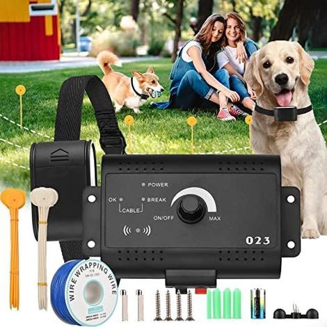 Elektrischer Haustierzaun, automatisches elektrisches Hundeerziehungshalsband mit Halsband und 300 m Kabelset (1/5)