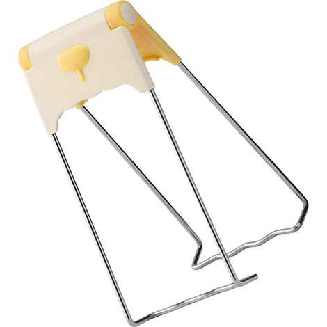 Professioneller, ergonomischer Topf- und Tellerclip aus Kunststoff und Metall für die Küche, geeignet für Damen und Herren, Gelb (1/5)