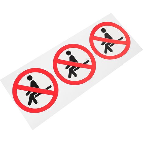 Stickers Autocollant de Sécurité Adhésifs Pvc Rouge 3pcs pour Entrepôts et Usines, Panneaux D'avertissement Interdisant de S'asseoir S'allonger Visibilité Renforcée (1/5)