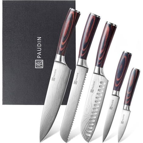 Couteaux de Cuisine - SUTEO - Paudin - 5 Pièces - Acier Inoxydable - Ergonomique (1/5)