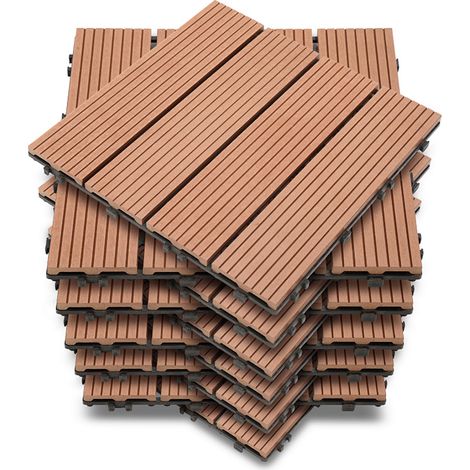 TolleTour Baldosas de patio, baldosas de madera entrelazadas, 30 x 30 cm, para jardín y patio, 110 piezas