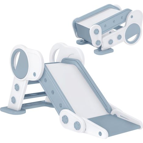 AIYAPLAY Foldable Kids Slide, Freestanding Baby Slide, for Ages 1.5-3 Years, Grey & Beige
