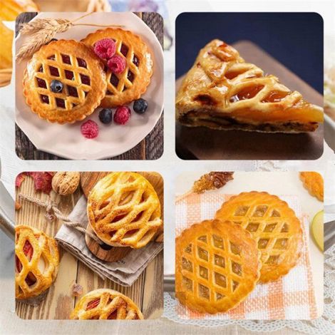 Moule à chausson 3 en 1, presse à pâte, mini tartelette, emporte-pièce pâtisserie, blanc (1/4)