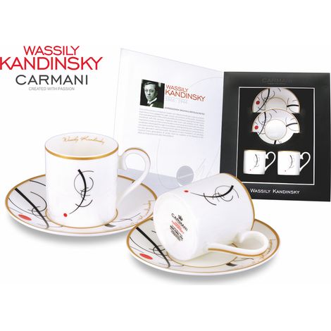 Set di 2 tazzine da caffè espresso Wassily Kandinsky Free Curve in porcellana