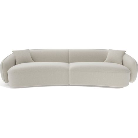 Canapé 4 places en tissu tramé crème CELINE