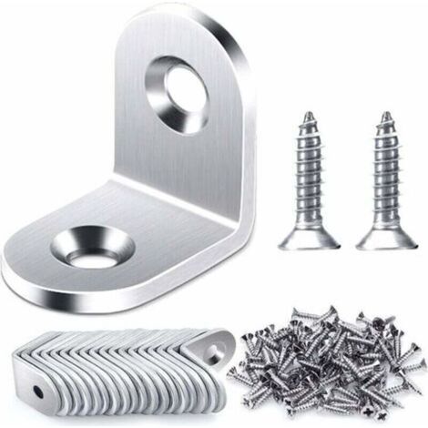20 PCS 20x20mm Right Angle Bracket, Stainless Steel Bracket Fixing 90 Degree Corner Bracket, L Shaped Corner Bracket Comes With Screws (1/5)
