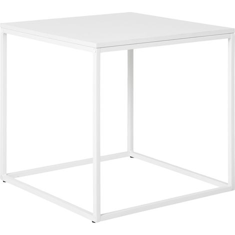 Tavolino d'Appoggio Vita Bianco con Gambe in Metallo — 45×45×45 cm