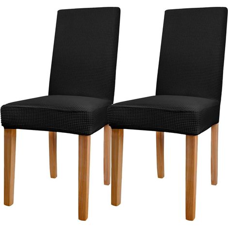 Housse de Chaise Extensible, 2Pcs Moderne Couverture de Chaise, Couverture Protecteur de Chaise Salle a Manger Universel, Amovible Lavable, Doux Confortable, pour Mariage,Cuisine, Banquet, Gris (1/5)
