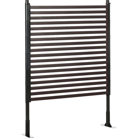 Panneau de clôture modulaire en métal brise-vue, 93 x 22 x 124 cm, avec supports de fixation pour jardin extérieur