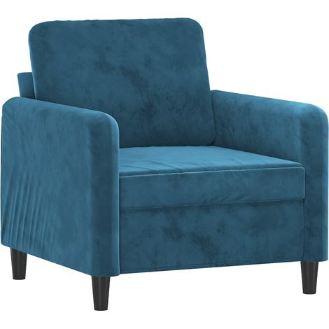 Fauteuil de Salon，Chaise，Fauteuil Bleu 60 cm Velours CFW532273 (1/5)