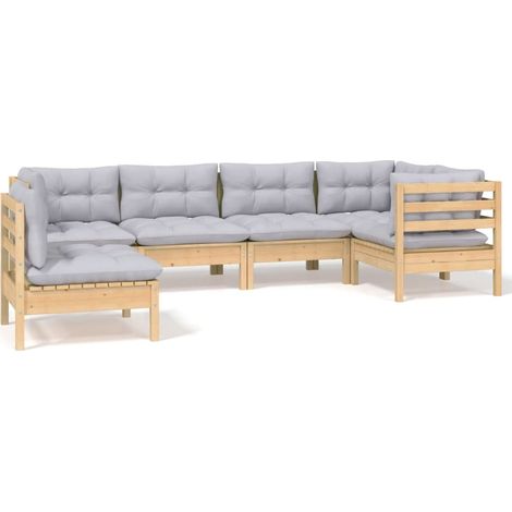 Maison Exclusive - Juego de muebles de jardín 6 pzas y cojines ma (1/5)