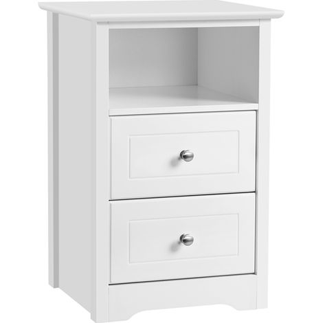 Yaheetech Comodino Camera da Letto con Cassetti 40 x 35 x 60 cm Tavolino Lato Cassettiera Moderno Organizzatore Porta Oggetti Bianco (1/5)