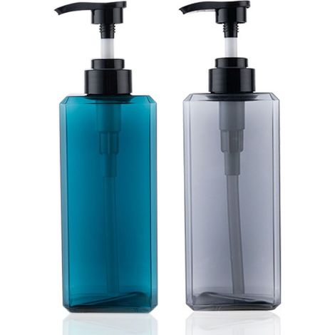 Zwei 650-ml-Pumpflaschen, nachfüllbare Kunststoff-Pumpflaschen für Emulsionen, leere Pumpflaschen, geeignet für Seife, Emulsionen und Shampoo.