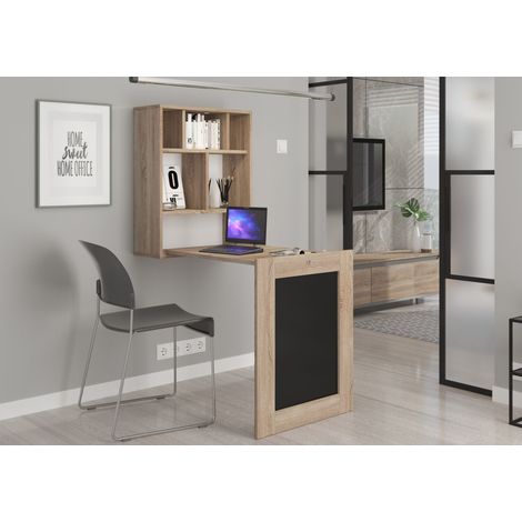 Scrivania a muro pieghevole TILT in rovere sonoma