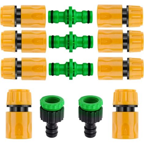 Kit de Connecteur Tuyau Jardin en Plastique 13 PièCes SéRies pour Joindre le Tube (1/4)