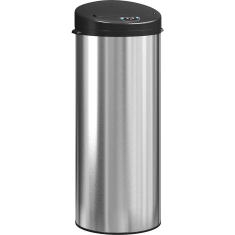 Cubo de Basura Cocina Automático 55 L de Acero Inoxidable con Sensor Infrarrojo Cierre Suave Antihuellas Plateado (1/5)