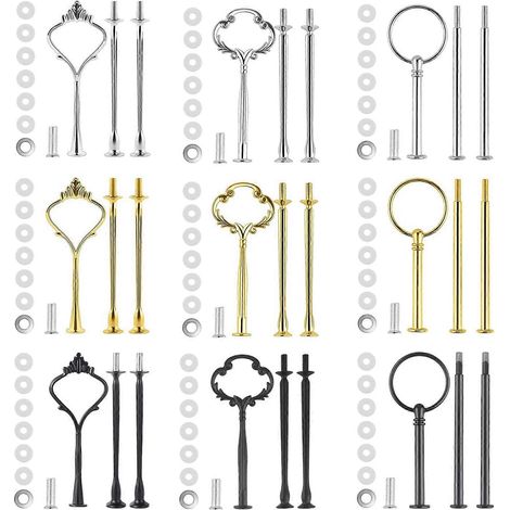 Kit de fixation pour présentoir à gâteaux : supports pour présentoir à gâteaux à étages, supports pour présentoir à gâteaux à 3 étages (1/5)