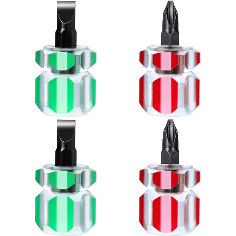 Lot de 4 mini tournevis courts pour machine à coudre avec tête plate et tête cruciforme, petits outils de couture pour machines à coudre (1/5)