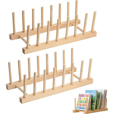 2 Pcs Égouttoir Vaisselle en Bois pour Cuisine et Rangement  Pour assiette, planche à découper, couvercle, vaisselle, rangement de cuisine et séchage (1/5)