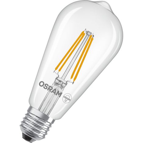 OSRAM Lampe LED  Star Edison ST64 60 Filament, 2700 K blanc chaud, 5,9 W, E27, transparente, 806 lm, 15 000 h, pour suspensions, look vintage, décorative