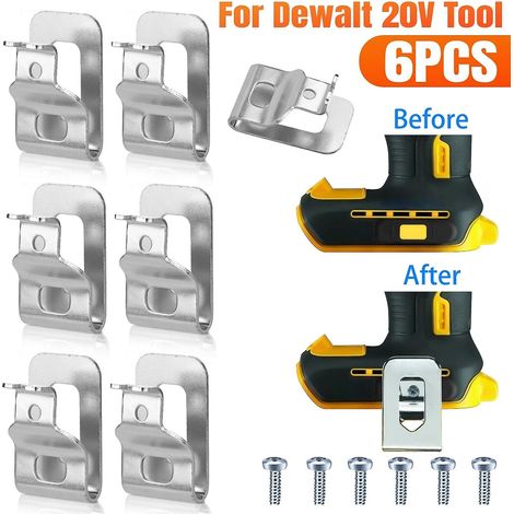 Ensemble de 6 crochets de ceinture de rechange pour outils Dewalt 20V DCD980, DCD985 et DCD980L2-FFY (1/5)