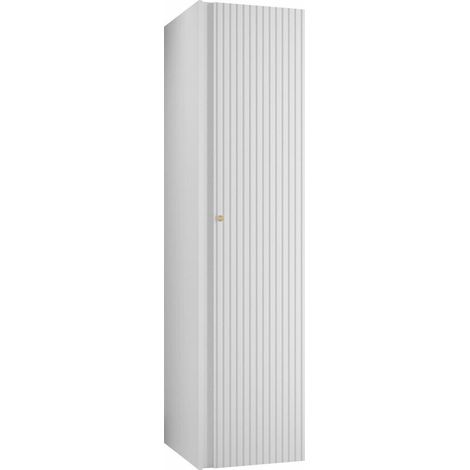 Armoire Hartford 393, Blanc, 186x40x44cm, Portes d'armoire: Avec des charnières, Nombre d'étagères: 2 (1/4)