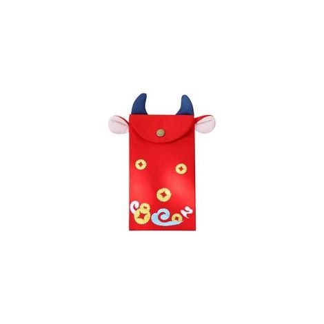 Enveloppe rouge brodée en forme de taureau pour Nouvel An chinois –