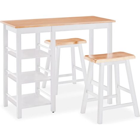 Ensemble de bar 3 pcs  Meubles de salle à manger MDF Blanc