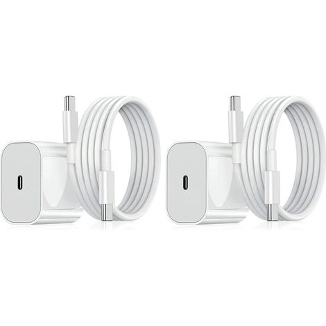 Lot de 2 - Chargeur pour Samsung 25 W Adaptateur + Câble Chargeur rapide USB-C blanc【GKS】 blanc blanc (1/3)