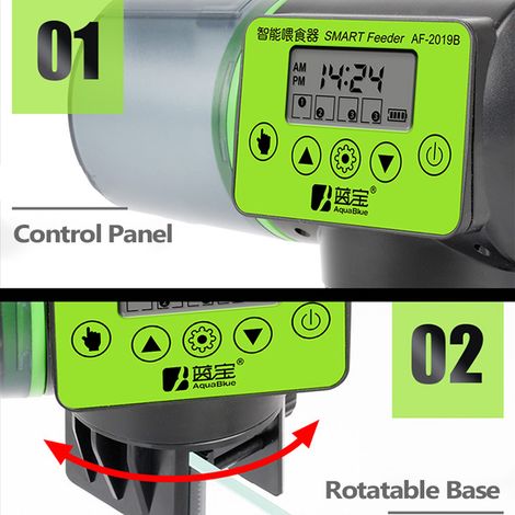 Dispensador automático inteligente de comida para peces de acuario, con temporizador eléctrico y portátil, con una capacidad de 200 ml.