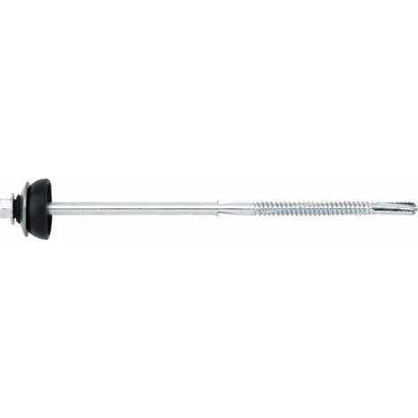 Box mit 250 - Selbstbohrschrauben - Bohrspitze für Faserzement - vormontiert mit Dichtungsscheibe - Verzinkt 6,3 x 130 mm (1/2)