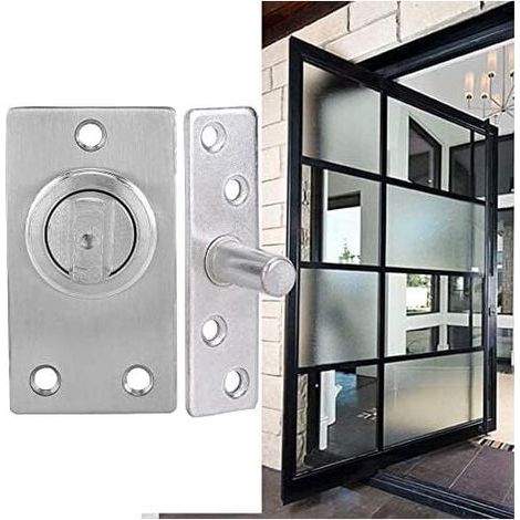 Charnière de porte en bois, Charnières à pivot porte, usage intensif pour portes bois Système charnière Murphy acier inoxydable 360 degrés, pivotante arbre (1/4)