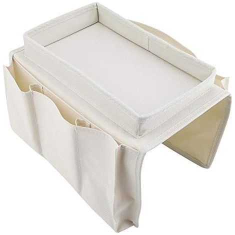 Sofa, Stühle, Armlehnen, Einkaufswagen, TV-Halterung, Fernbedienungshalter, Ablageregal, Aufbewahrungsbox, Aufbewahrungstasche, Sofa mit Tablett und Getränkehalter (beige, 19 cm)