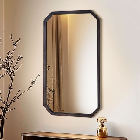 Modern Oblong Octagon Framed Wall Mirror Bathroom Mirrors Geometric Wall Decor - 70x120cm (1/5)