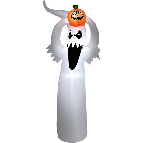 Fantôme Gonflable - Citrouille Gonflable - Décoration Halloween Extérieure avec Lumières LED - 183 cm - Pour Jardin Maison Centre Commercial - 1 Pièce (1/5)