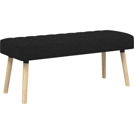 Banco con tapizado en canal Negro 110 x 40 x 46 cm Tela vidaXL