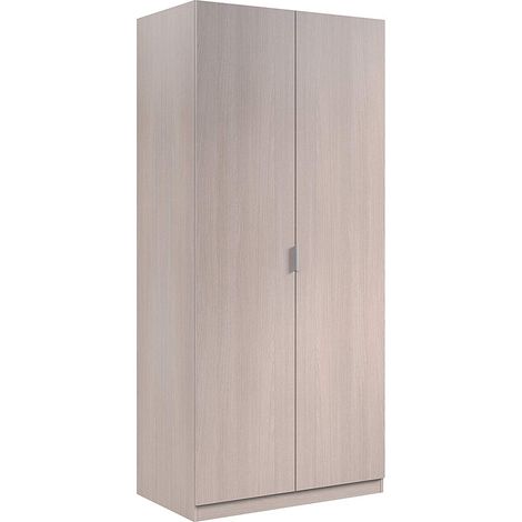 Armoire avec 2 portes imitation chêne - 180 x 81 x 52 cm -PEGANE-