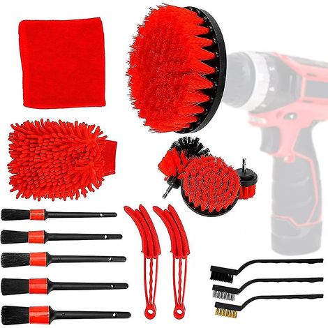 Kit de nettoyage automobile 16 pièces, ensemble de brosses de détail pour l'intérieur et l'extérieur (1/5)