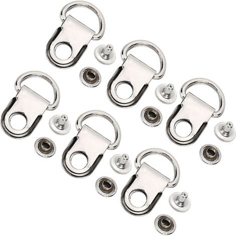 100 jeux de crochets pour lacets, œillets et boucles en laiton pour chaussures, cuir et sacs, outil de rivetage DIY argenté 9x14mm (1/5)