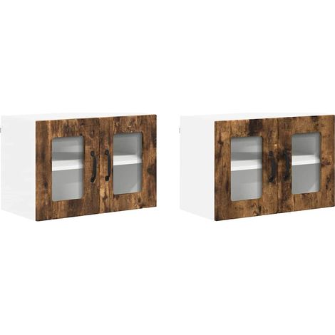 Meubles de Rangement,Armoire de cuisine 2 pcs Chêne fumé 60 x 31 x 40 cm CFW152667 (1/5)