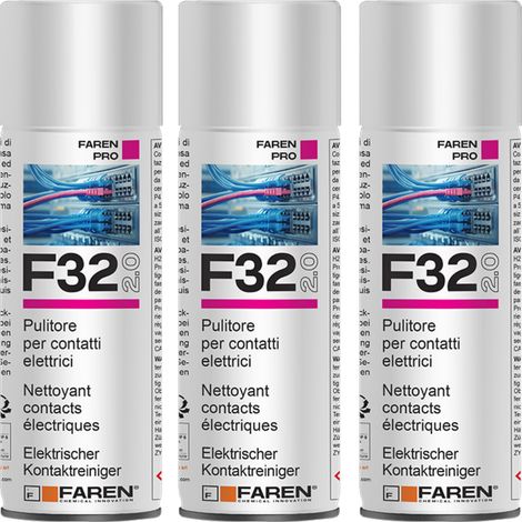 Faren f32 pulitore contatti spray sgrassante a rapida evaporazione 400ml 3 pezzi