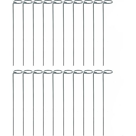Juego de 20 soportes de jardín, metal, verde oscuro (1/5)