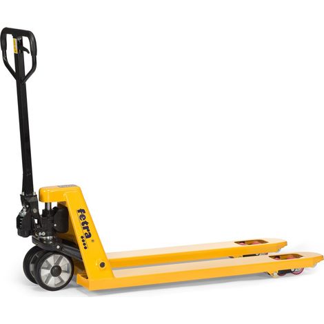 Fetra Hubwagen 1150mm Gabellänge Vollgummi Lenkräder mit Plyurethan Gabelrollen (1/4)